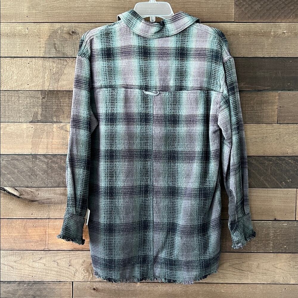 NWT Free People We the Free Women's Anneli Plaid Shirt Jacket Spanish Plaid XS - Picture 5 of 8